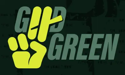 Good Green cannabis brand logo peace sign yellow - Available GSNG dispensary Kingston NJ