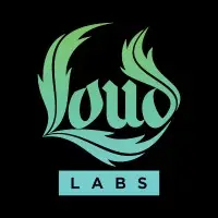 Loud Labs cannabis vape brand logo teal script on black - Shop at GSNG dispensary Kingston NJ